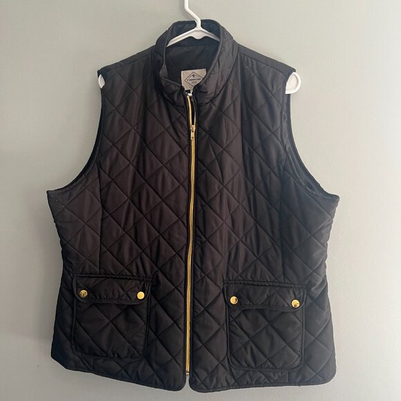 St. Johns Bay Black Quilted Vest - Picture 1 of 4